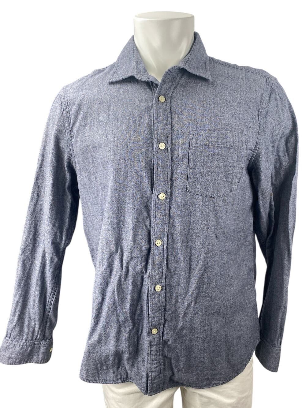 Banana Republic Untucked Slim Fit Men's Gray Long Sleeve Button Down Shirt Top L